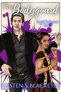 Romantic ebook cover featuring a confident man in a black shirt and a woman in a steampunk costume, purple accents in background.