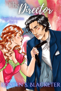 Romantic ebook cover with a woman in a pink dress grabbing the tie of a man in a navy suit.